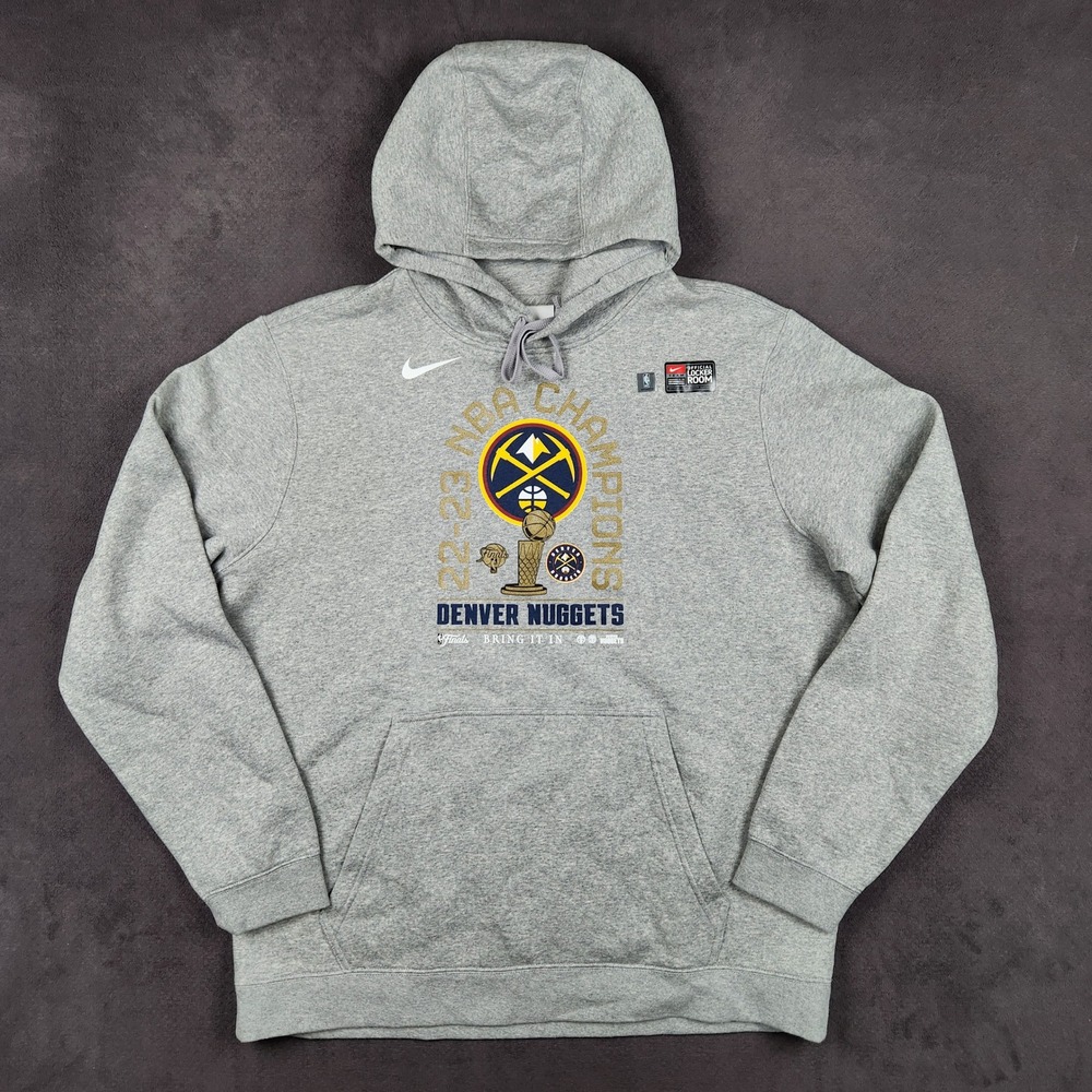 Denver Nuggets Nike Hoodie Mens XXL Gray 2023 NBA Finals Champions Locker Room